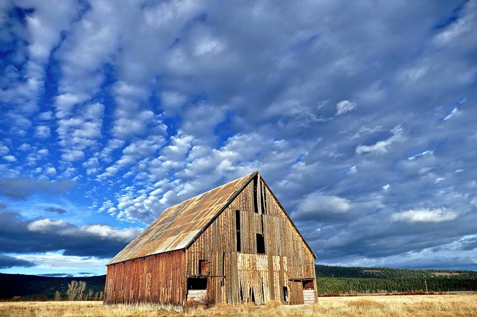 cloudy barn